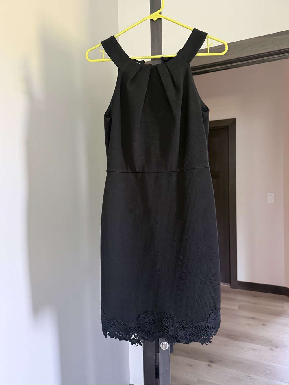 Maurices Black Sleeveless Midi Dress with Lace Hem